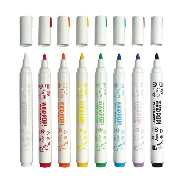 Vivid Pop Water Based Paint Markers 8 Pack