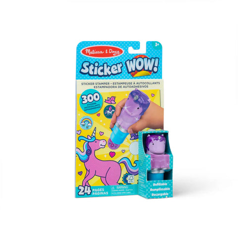Purple Unicorn Sticker Wow