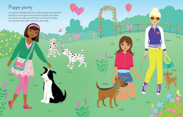 Sticker Dolly Dressing Dog and Puppy