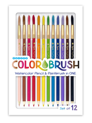 Color Brush Watercolor Pencil & Paint Brush Set