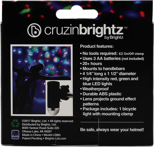 Cruizin Brightz Bike Light (Red, Green, BLue)