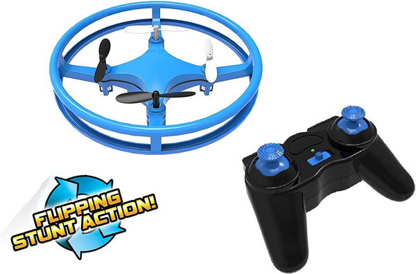 Mindscope Sky Lighter Disc Drone Blue Light Up LED Glow Stunt Action Radio Control RC Technology