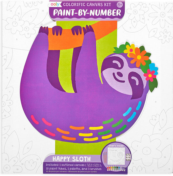 Colorific Canvas Kit Paint by Number- Happy Sloth
